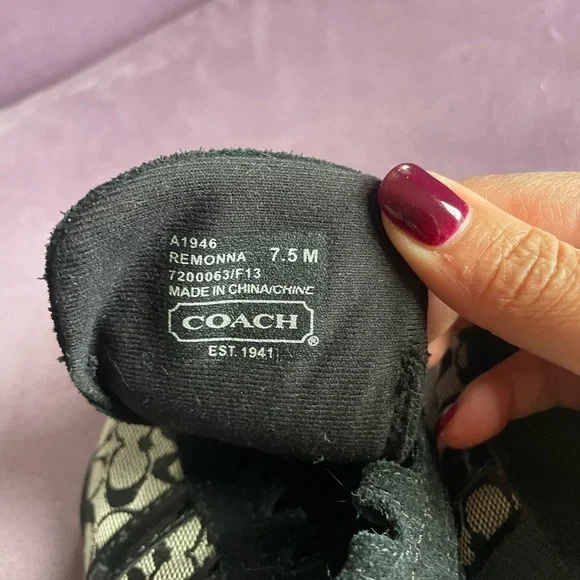 Coach Monogram Black and Gray Sneakers - Picture 7 of 7